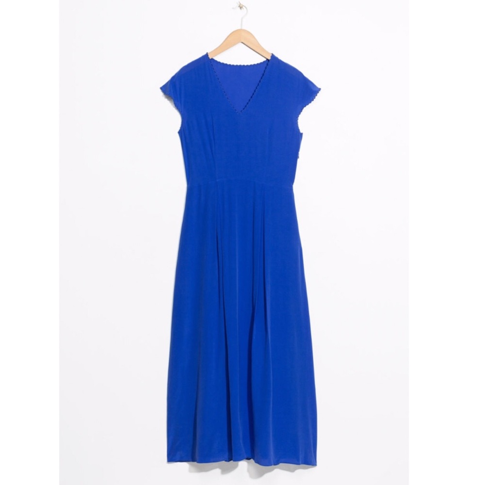 Scalloped Edge Silk Maxi Dress.